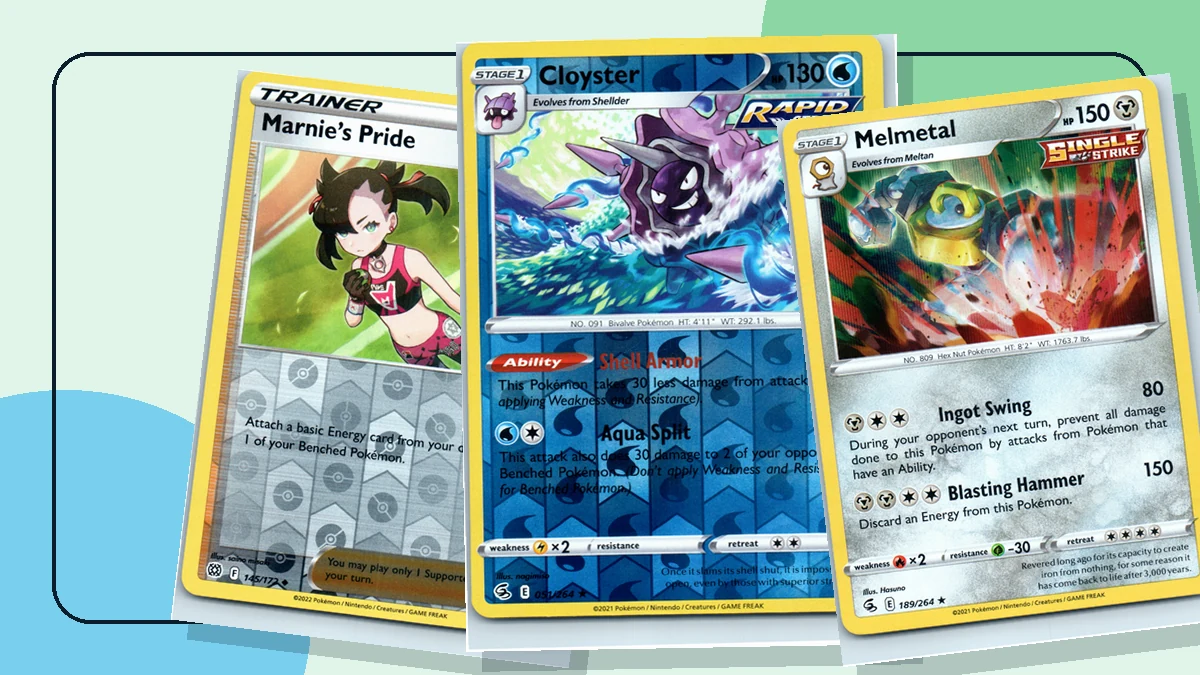 Several real Pokémon cards used for a card condition inspection guide