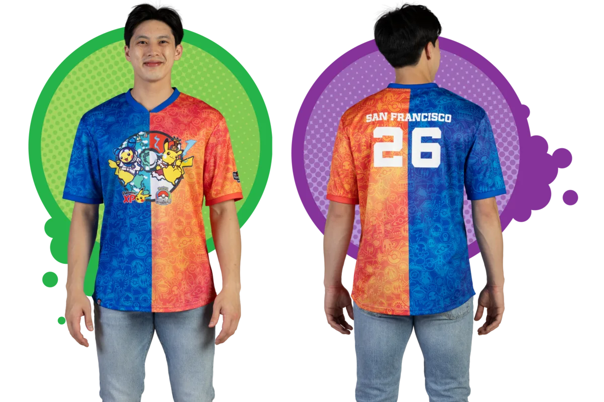 Worlds 2026 jersey, split blue and orange design with San Francisco 26 lettering on the back